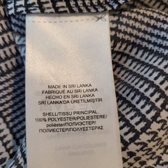 Lauren Ralph Lauren Womens Black & White Houndstooth Wrap Blouse Long Sleeve Siz - Picture 12 of 12